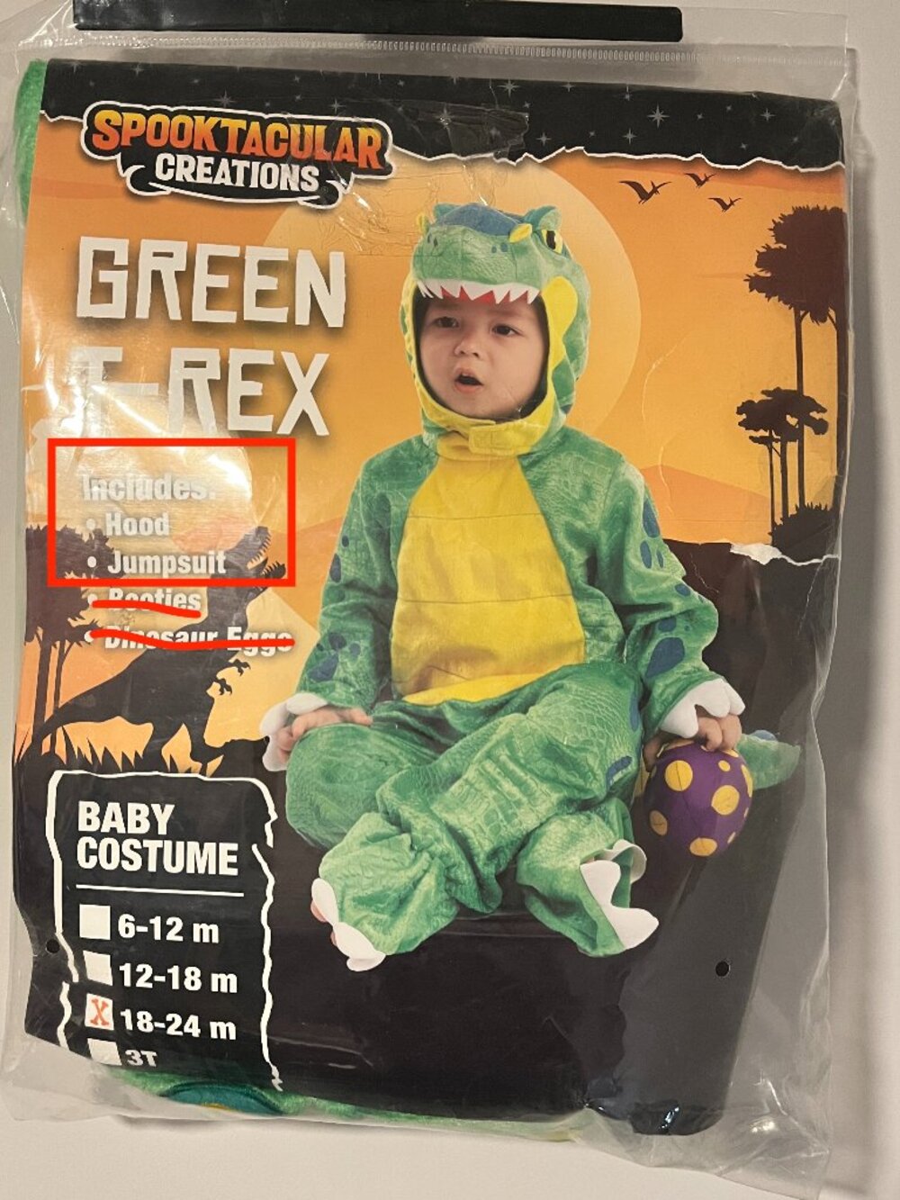 Baby T Rex Dinosaur Costume 18-24 Months Halloween Dino Toddler Green Plush Warm